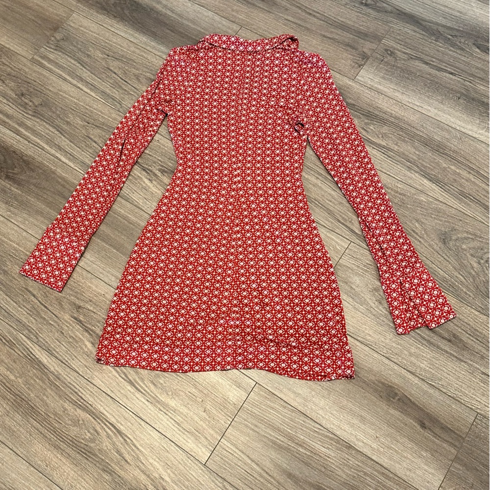 Free People Shayla Mini Dress in Mocha Combo XS - Picture 9 of 12